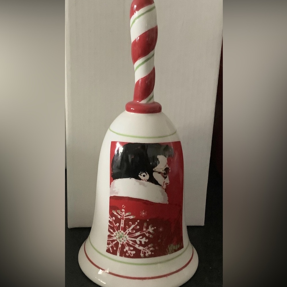 Elvis Festive Ceramic Bell with Santa Design